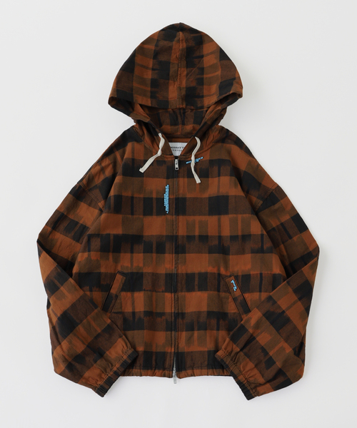 コート ジャケット NOMARHYTHM TEXTILE / ノーマリズム テキスタイル Ikat Check Hoody メンズ