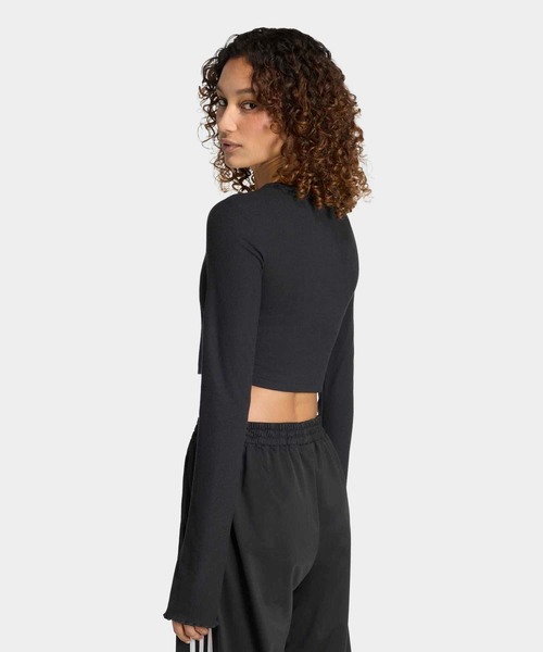 ドデカ　レディース　BLK M adidas（アディダス） tシャツ エッセンシャルズ スカラップ エッジ
