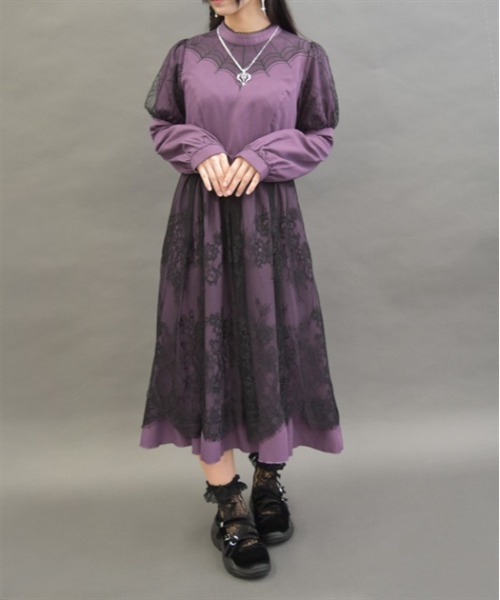 「axes femme POETIQUE」 長袖ワンピース MEDIUM ブラック レディース_画像2