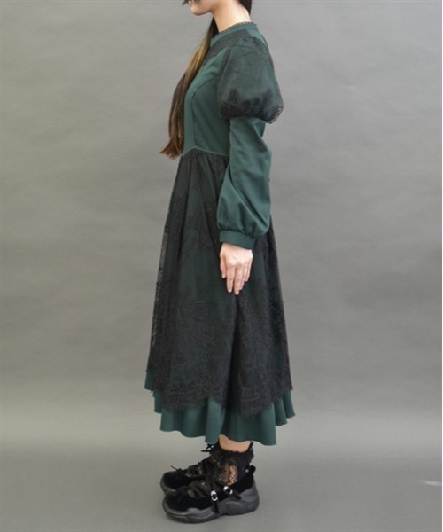 「axes femme POETIQUE」 長袖ワンピース MEDIUM ブラック レディース_画像3