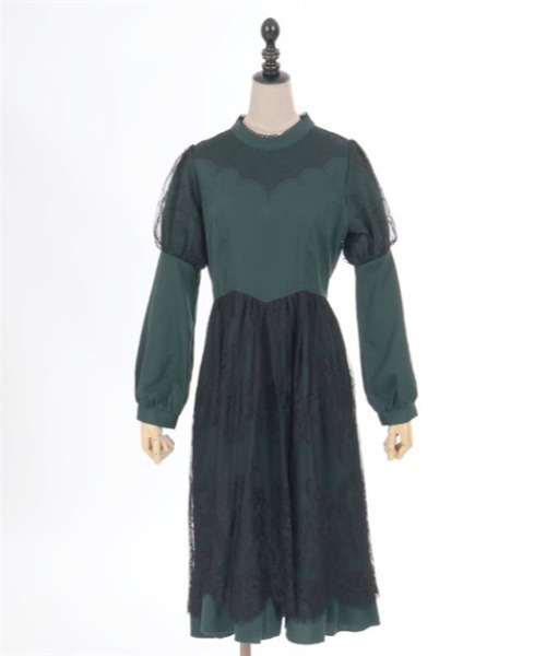 「axes femme POETIQUE」 長袖ワンピース MEDIUM ブラック レディース_画像7