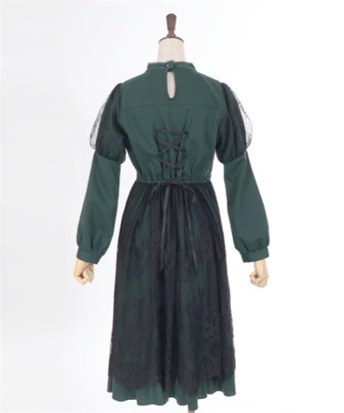 「axes femme POETIQUE」 長袖ワンピース MEDIUM ブラック レディース_画像9