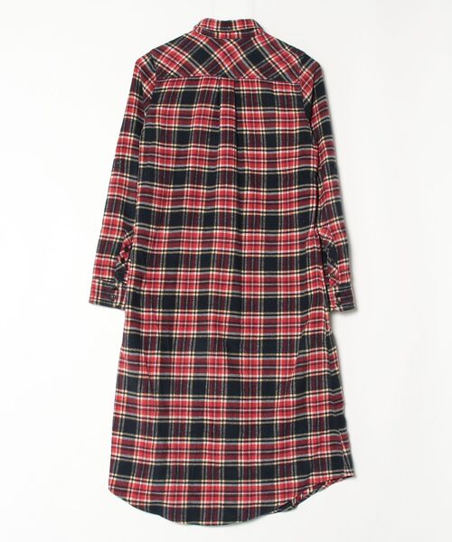 「Roomy's」 チェック柄シャツワンピース - レッド レディース_画像2