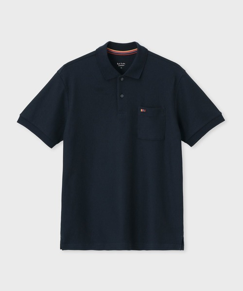 新品ブラックレーベル　【軽量メッシュトリコットのジップフロントポロシャツ】　M Paul Smith（ポール・スミス） ポロシャツ “TRAVELLER” ジャカード