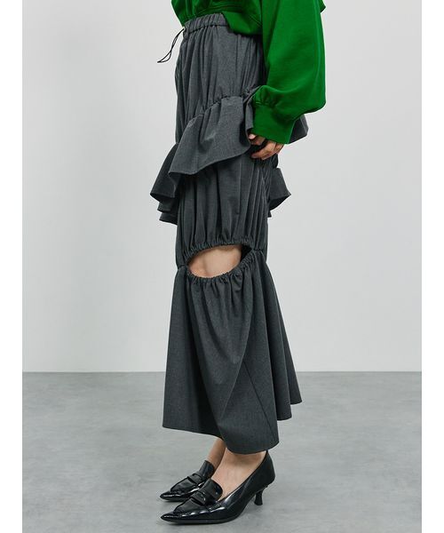 「SORIN」 ロングスカート 38 ダークグレー レディース_画像4