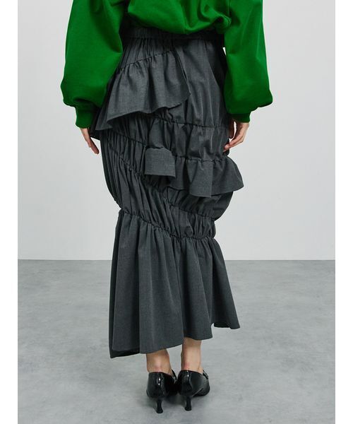 「SORIN」 ロングスカート 38 ダークグレー レディース_画像7