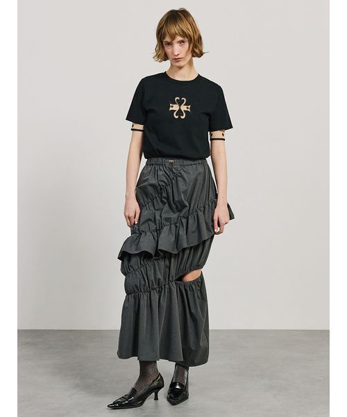 「SORIN」 ロングスカート 38 ダークグレー レディース_画像8