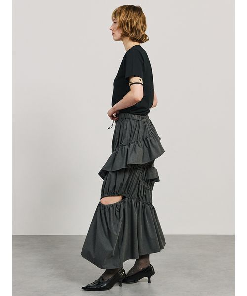 「SORIN」 ロングスカート 38 ダークグレー レディース_画像9