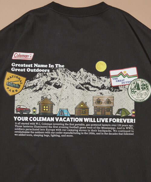 Coleman（コールマン） tシャツ 別注 Snowy Mountain バックプリント