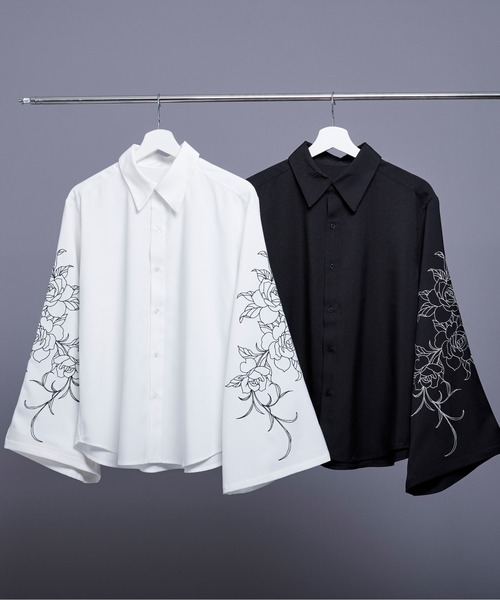 「Ellno Loset」 長袖シャツ LARGE ブラック メンズ_画像2