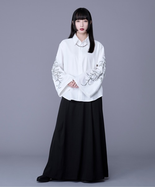 「Ellno Loset」 長袖シャツ LARGE ブラック メンズ_画像4