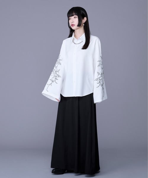「Ellno Loset」 長袖シャツ LARGE ブラック メンズ_画像6