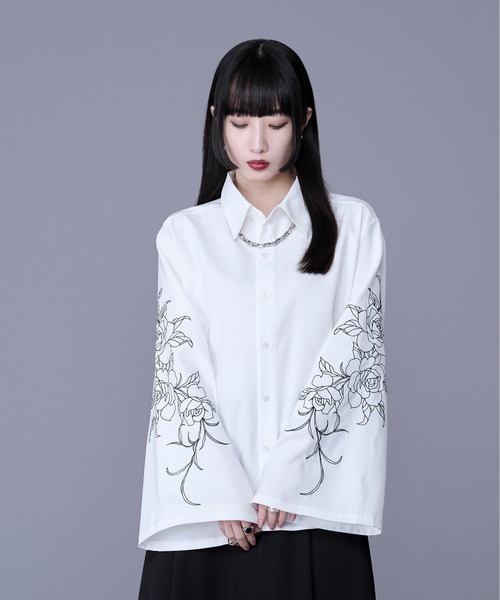 「Ellno Loset」 長袖シャツ LARGE ブラック メンズ_画像7
