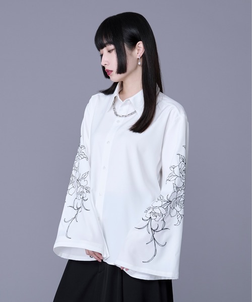 「Ellno Loset」 長袖シャツ LARGE ブラック メンズ_画像8