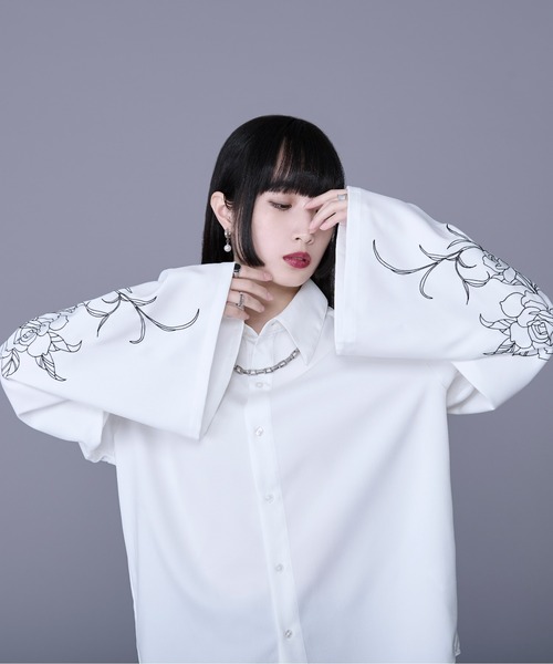 「Ellno Loset」 長袖シャツ LARGE ブラック メンズ_画像9