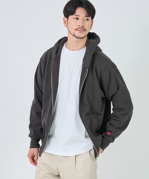 「Healthknit」 ジップアップパーカー MEDIUM ブラック メンズ_画像8
