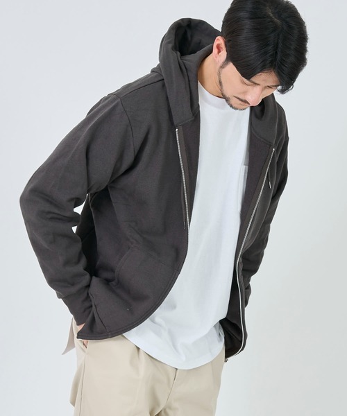 「Healthknit」 ジップアップパーカー MEDIUM ブラック メンズ_画像9