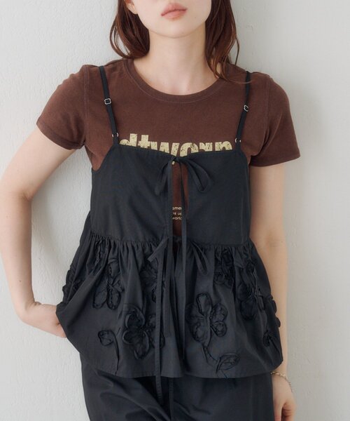 Kastane（カスタネ） タンクトップ ノースリーブ SETUPステッチ刺繍