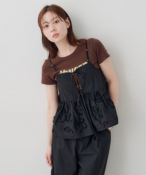 Kastane（カスタネ） タンクトップ ノースリーブ SETUPステッチ刺繍