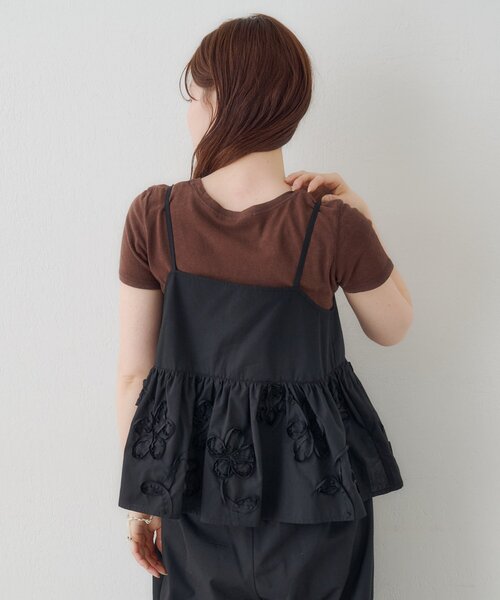 Kastane（カスタネ） タンクトップ ノースリーブ SETUPステッチ刺繍