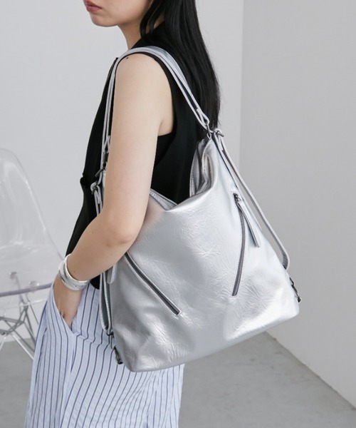 「Aunt Marie's」 トートバッグ FREE シルバー レディース_画像6
