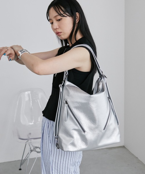 「Aunt Marie's」 トートバッグ FREE シルバー レディース_画像7