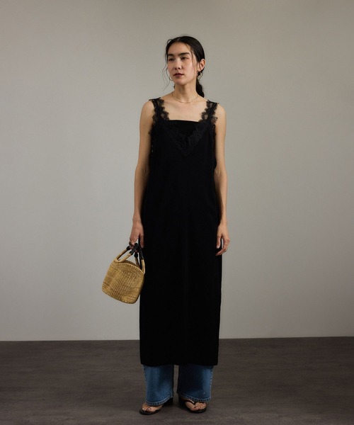 「SALON adam et rope'」 ノースリーブワンピース FREE ブラック レディース_画像3
