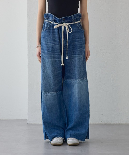 「etsinta」 デニムパンツ ONE SIZE インディゴブルー レディース_画像2