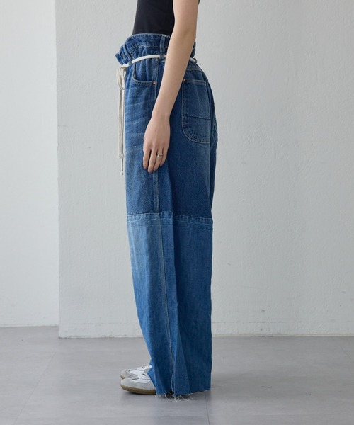 「etsinta」 デニムパンツ ONE SIZE インディゴブルー レディース_画像3