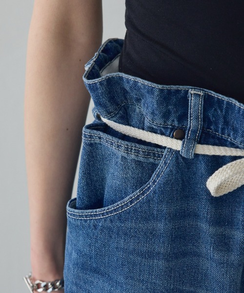 「etsinta」 デニムパンツ ONE SIZE インディゴブルー レディース_画像8