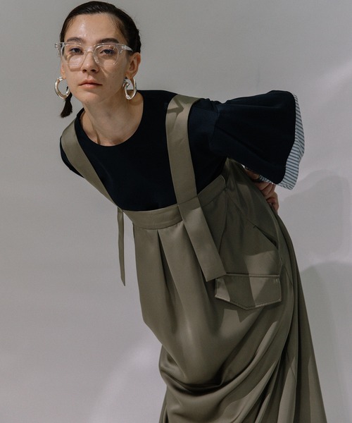 「MARECHAL TERRE」 サロペットスカート MEDIUM チャコールグレー レディース_画像2