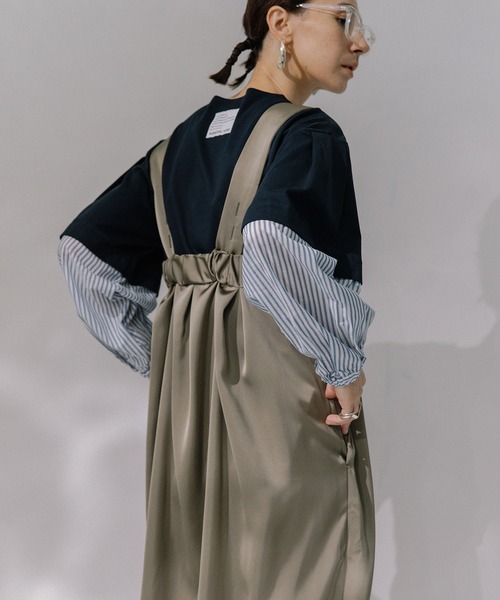 「MARECHAL TERRE」 サロペットスカート MEDIUM チャコールグレー レディース_画像3