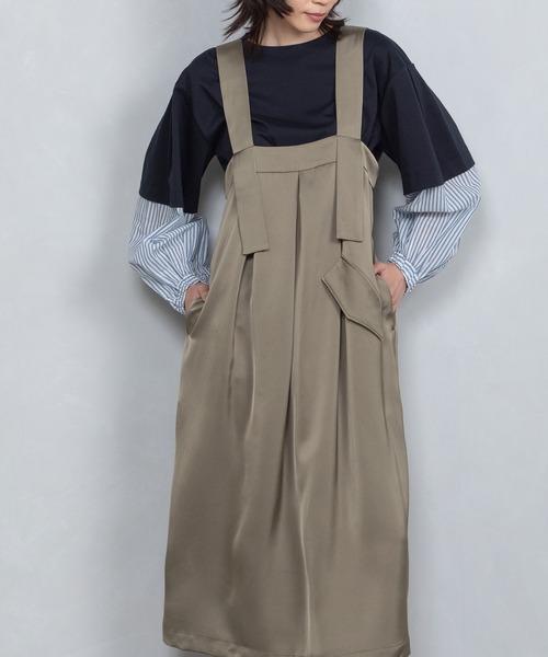 「MARECHAL TERRE」 サロペットスカート MEDIUM チャコールグレー レディース_画像4