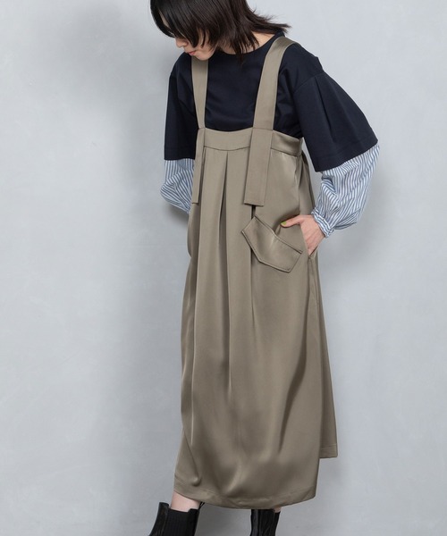 「MARECHAL TERRE」 サロペットスカート MEDIUM チャコールグレー レディース_画像5