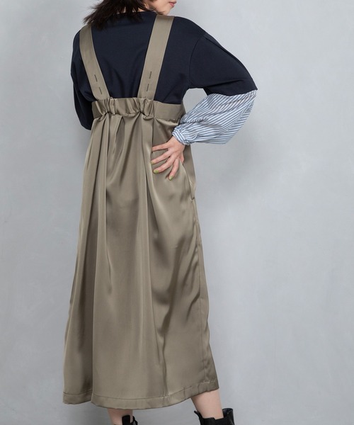 「MARECHAL TERRE」 サロペットスカート MEDIUM チャコールグレー レディース_画像6