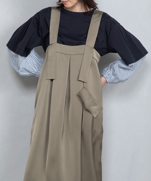 「MARECHAL TERRE」 サロペットスカート MEDIUM チャコールグレー レディース_画像7