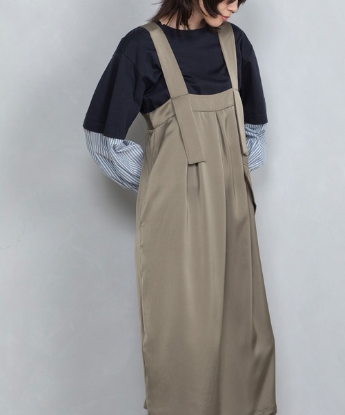 「MARECHAL TERRE」 サロペットスカート MEDIUM チャコールグレー レディース_画像8