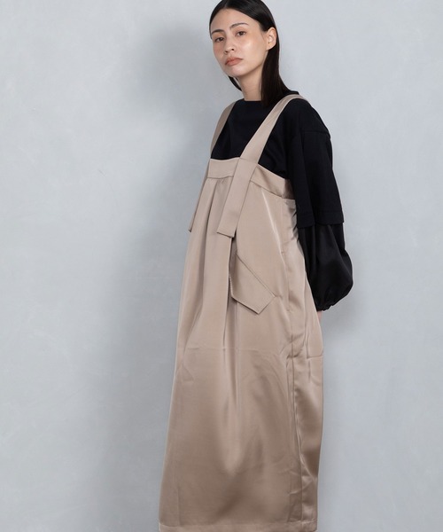 「MARECHAL TERRE」 サロペットスカート MEDIUM チャコールグレー レディース_画像9