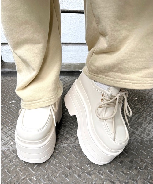 「R&E」 ローカットスニーカー M アイボリー レディース_画像5