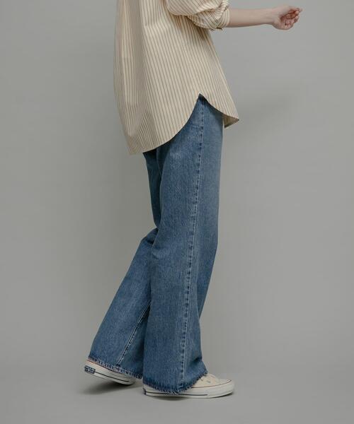 「NEEDBY heritage」 ブーツカットデニムパンツ 24 ブルー レディース_画像6