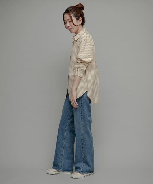 「NEEDBY heritage」 ブーツカットデニムパンツ 24 ブルー レディース_画像8
