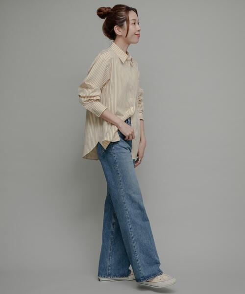 「NEEDBY heritage」 ブーツカットデニムパンツ 24 ブルー レディース_画像9
