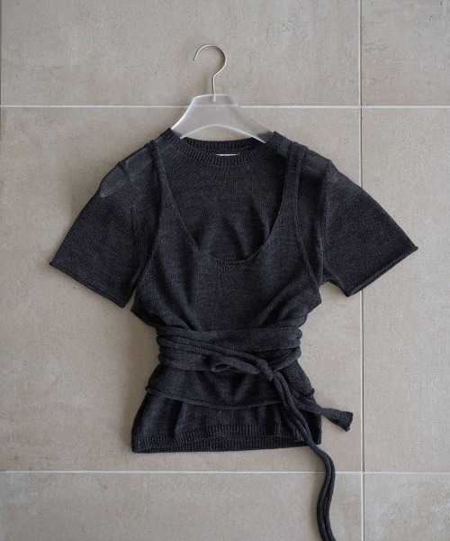 新品タグ付き anuke Wrapcami Layered Knit anuke（アンヌーク） ニット セーター anuke Wrapcami Layered Knit