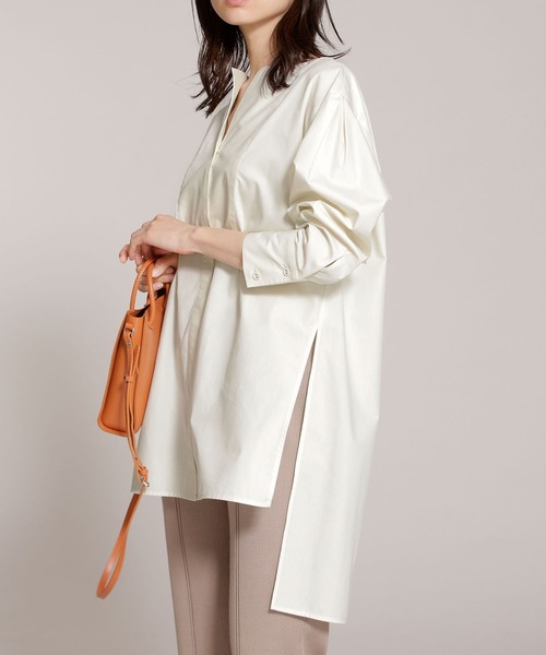 シャツ ブラウス トゥルーコットン フロントヨークロングシャツ 長袖|ZOZOTOWN |01