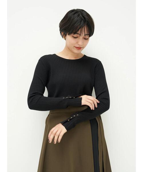 最新品通販 ニット - 通販 - PayPayモール 袖ボタンクルーネックリブニット ZOZOTOWN PayPayモール店 赤字超特価