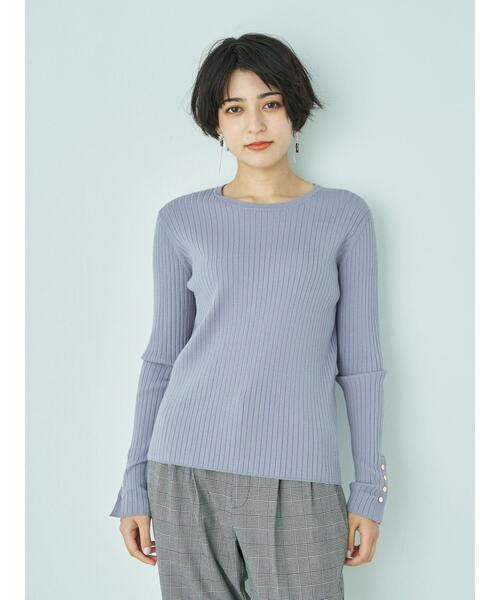 最新品通販 ニット - 通販 - PayPayモール 袖ボタンクルーネックリブニット ZOZOTOWN PayPayモール店 赤字超特価