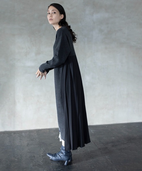 ロックと ワンピース 通販 Paypayモール アシンメトリープリーツニットワンピース Zozotown Paypayモール店 ーニング