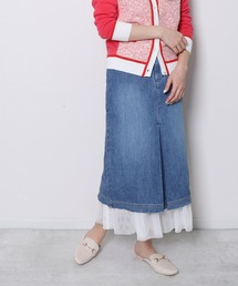 Re.Verofonna デニムスカート チュールスカート付デニムスカート