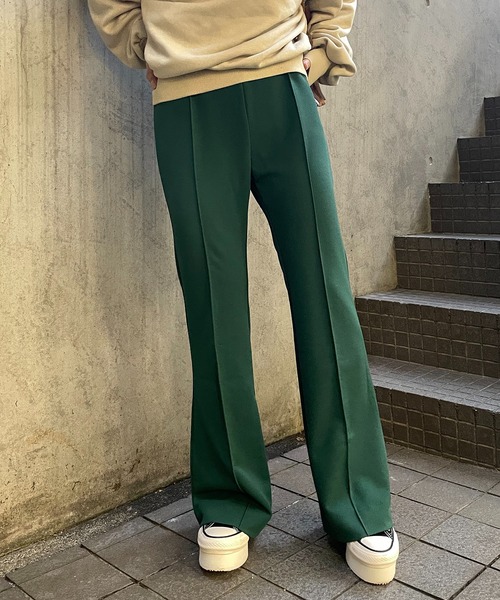 mi via loca パンツ ストレッチフレアパンツ レディース : ZOZOTOWN