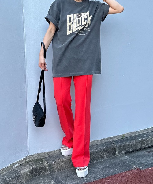 mi via loca パンツ ストレッチフレアパンツ レディース